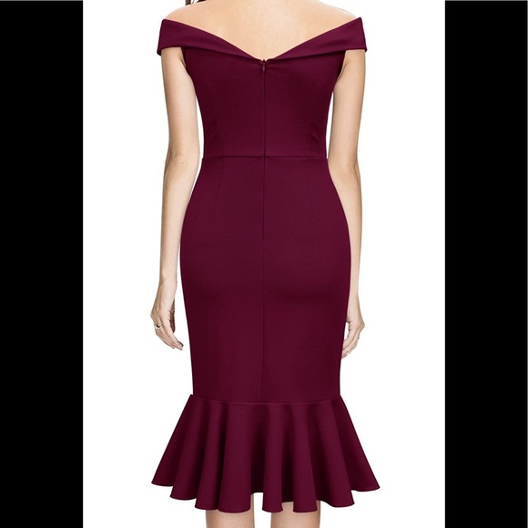 Red off the shoulder dress - Picture 6 of 6